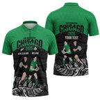 New Zealand and Ireland Rugby Custom Zipper Polo Shirt Chicago 2025 Go All Black Shamrocks - Aussie Hoodie