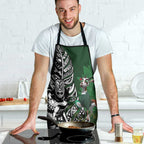 New Zealand and South Africa Rugby Custom Apron Maori Tiki Fern Springboks Kente Pattern - Aussie Hoodie