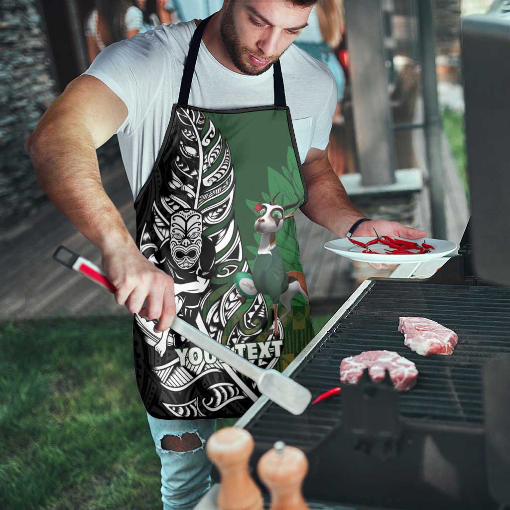 New Zealand and South Africa Rugby Custom Apron Maori Tiki Fern Springboks Kente Pattern - Aussie Hoodie