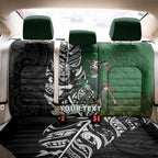 New Zealand and South Africa Rugby Custom Back Car Seat Cover Maori Tiki Fern Springboks Kente Pattern - Aussie Hoodie