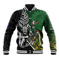 New Zealand and South Africa Rugby Custom Baseball Jacket Maori Tiki Fern Springboks Kente Pattern - Aussie Hoodie