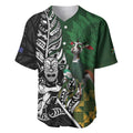 New Zealand and South Africa Rugby Custom Baseball Jersey Maori Tiki Fern Springboks Kente Pattern - Aussie Hoodie