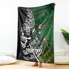 New Zealand and South Africa Rugby Custom Blanket Maori Tiki Fern Springboks Kente Pattern - Aussie Hoodie