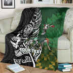 New Zealand and South Africa Rugby Custom Blanket Maori Tiki Fern Springboks Kente Pattern - Aussie Hoodie