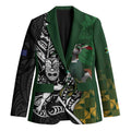 New Zealand and South Africa Rugby Custom Blazer Maori Tiki Fern Springboks Kente Pattern - Aussie Hoodie
