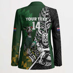 New Zealand and South Africa Rugby Custom Blazer Maori Tiki Fern Springboks Kente Pattern - Aussie Hoodie