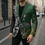 New Zealand and South Africa Rugby Custom Blazer Maori Tiki Fern Springboks Kente Pattern - Aussie Hoodie