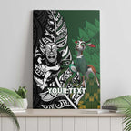 New Zealand and South Africa Rugby Custom Canvas Wall Art Maori Tiki Fern Springboks Kente Pattern - Aussie Hoodie