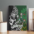 New Zealand and South Africa Rugby Custom Canvas Wall Art Maori Tiki Fern Springboks Kente Pattern - Aussie Hoodie