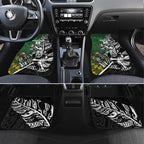 New Zealand and South Africa Rugby Custom Car Mats Maori Tiki Fern Springboks Kente Pattern - Aussie Hoodie
