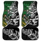 New Zealand and South Africa Rugby Custom Car Mats Maori Tiki Fern Springboks Kente Pattern - Aussie Hoodie