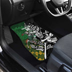 New Zealand and South Africa Rugby Custom Car Mats Maori Tiki Fern Springboks Kente Pattern - Aussie Hoodie