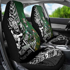 New Zealand and South Africa Rugby Custom Car Seat Cover Maori Tiki Fern Springboks Kente Pattern - Aussie Hoodie