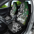New Zealand and South Africa Rugby Custom Car Seat Cover Maori Tiki Fern Springboks Kente Pattern - Aussie Hoodie