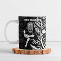 New Zealand and South Africa Rugby Ceramic Mug Maori Tiki Fern Springboks Kente Pattern - Aussie Hoodie