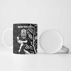 New Zealand and South Africa Rugby Ceramic Mug Maori Tiki Fern Springboks Kente Pattern - Aussie Hoodie