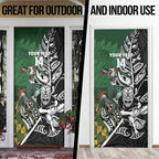 New Zealand and South Africa Rugby Custom Door Cover Maori Tiki Fern Springboks Kente Pattern - Aussie Hoodie
