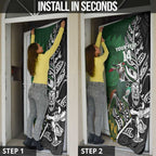 New Zealand and South Africa Rugby Custom Door Cover Maori Tiki Fern Springboks Kente Pattern - Aussie Hoodie