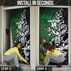 New Zealand and South Africa Rugby Custom Door Cover Maori Tiki Fern Springboks Kente Pattern - Aussie Hoodie