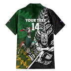 New Zealand and South Africa Rugby Custom Family Matching Mermaid Dress and Hawaiian Shirt Maori Tiki Fern Springboks Kente Pattern - Aussie Hoodie