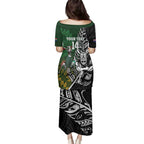 New Zealand and South Africa Rugby Custom Family Matching Puletasi and Hawaiian Shirt Maori Tiki Fern Springboks Kente Pattern - Aussie Hoodie