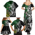 New Zealand and South Africa Rugby Custom Family Matching Summer Maxi Dress and Hawaiian Shirt Maori Tiki Fern Springboks Kente Pattern - Aussie Hoodie