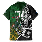 New Zealand and South Africa Rugby Custom Family Matching Summer Maxi Dress and Hawaiian Shirt Maori Tiki Fern Springboks Kente Pattern - Aussie Hoodie