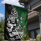 New Zealand and South Africa Rugby Custom Garden Flag Maori Tiki Fern Springboks Kente Pattern - Aussie Hoodie