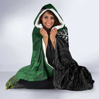 New Zealand and South Africa Rugby Custom Hooded Blanket Maori Tiki Fern Springboks Kente Pattern - Aussie Hoodie