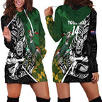 New Zealand and South Africa Rugby Custom Hoodie Dress Maori Tiki Fern Springboks Kente Pattern - Aussie Hoodie