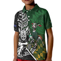 New Zealand and South Africa Rugby Custom Kid Polo Shirt Maori Tiki Fern Springboks Kente Pattern - Aussie Hoodie