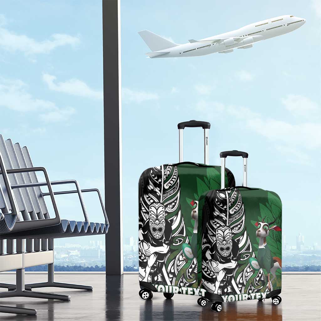 New Zealand and South Africa Rugby Custom Luggage Cover Maori Tiki Fern Springboks Kente Pattern - Aussie Hoodie