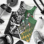New Zealand and South Africa Rugby Custom Men Tank Top Maori Tiki Fern Springboks Kente Pattern - Aussie Hoodie