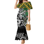 New Zealand and South Africa Rugby Custom Mermaid Dress Maori Tiki Fern Springboks Kente Pattern - Aussie Hoodie