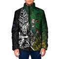 New Zealand and South Africa Rugby Custom Padded Jacket Maori Tiki Fern Springboks Kente Pattern - Aussie Hoodie