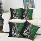 New Zealand and South Africa Rugby Custom Pillow Cover Maori Tiki Fern Springboks Kente Pattern - Aussie Hoodie