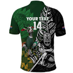 New Zealand and South Africa Rugby Custom Polo Shirt Maori Tiki Fern Springboks Kente Pattern - Aussie Hoodie