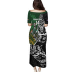 New Zealand and South Africa Rugby Custom Puletasi Maori Tiki Fern Springboks Kente Pattern - Aussie Hoodie
