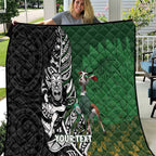 New Zealand and South Africa Rugby Custom Quilt Maori Tiki Fern Springboks Kente Pattern - Aussie Hoodie