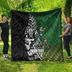 New Zealand and South Africa Rugby Custom Quilt Maori Tiki Fern Springboks Kente Pattern - Aussie Hoodie