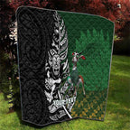 New Zealand and South Africa Rugby Custom Quilt Maori Tiki Fern Springboks Kente Pattern - Aussie Hoodie
