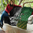 New Zealand and South Africa Rugby Custom Quilt Maori Tiki Fern Springboks Kente Pattern - Aussie Hoodie