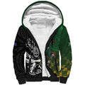 New Zealand and South Africa Rugby Custom Sherpa Hoodie Maori Tiki Fern Springboks Kente Pattern - Aussie Hoodie