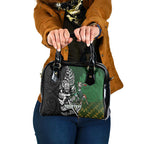 New Zealand and South Africa Rugby Custom Shoulder Handbag Maori Tiki Fern Springboks Kente Pattern - Aussie Hoodie