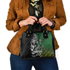 New Zealand and South Africa Rugby Custom Shoulder Handbag Maori Tiki Fern Springboks Kente Pattern - Aussie Hoodie