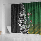New Zealand and South Africa Rugby Custom Shower Curtain Maori Tiki Fern Springboks Kente Pattern - Aussie Hoodie