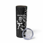 New Zealand and South Africa Rugby Skinny Tumbler Maori Tiki Fern Springboks Kente Pattern - Aussie Hoodie