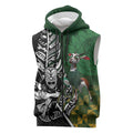 New Zealand and South Africa Rugby Custom Sleeveless Zip Hoodie Maori Tiki Fern Springboks Kente Pattern LT14
