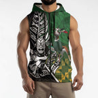 New Zealand and South Africa Rugby Custom Sleeveless Zip Hoodie Maori Tiki Fern Springboks Kente Pattern LT14