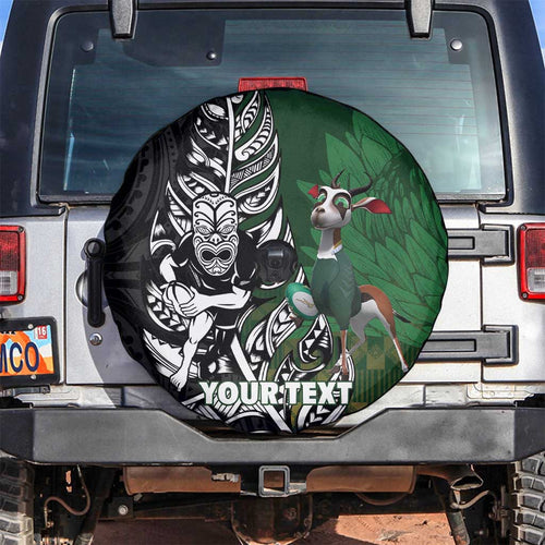 New Zealand and South Africa Rugby Custom Spare Tire Cover Maori Tiki Fern Springboks Kente Pattern - Aussie Hoodie